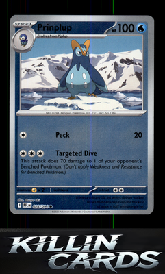 Reverse Holofoil Prinplup 028/094 Pokemon Common ME02: Phantasmal Flames Card NM