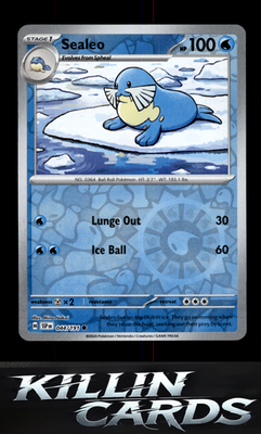 Reverse Holofoil Sealeo 044/191 Pokemon Common SV08: Surging Sparks Card NM
