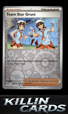Reverse Holofoil Team Star Grunt 195/197 Pokemon Uncommon SV03: Obsidian Flames