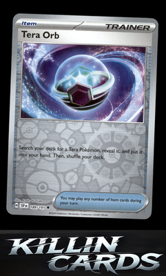 Reverse Holofoil Tera Orb 189/191 Pokemon Uncommon SV08: Surging Sparks Card NM