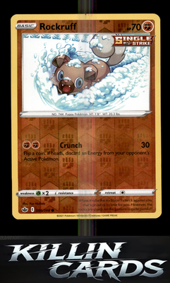 Reverse Holofoil Rockruff 086/198 Pokemon Common SWSH06: Chilling Reign Card NM