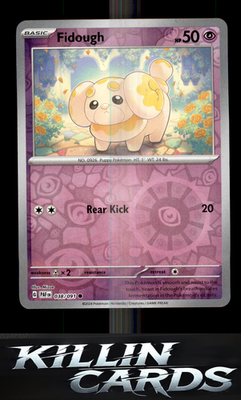 Reverse Holofoil Fidough 038/091 Pokemon Common SV: Paldean Fates Card NM
