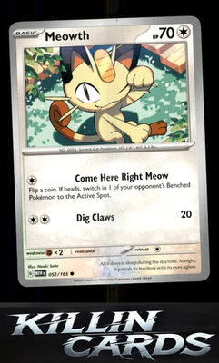 Meowth 052/165 Pokemon Common SV: Scarlet & Violet 151 Card NM