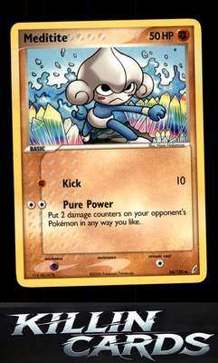 Meditite 56/100 Pokemon Common Crystal Guardians Card LP