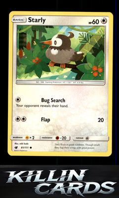 Starly 81/111 Pokemon Common SM - Crimson Invasion Card NM