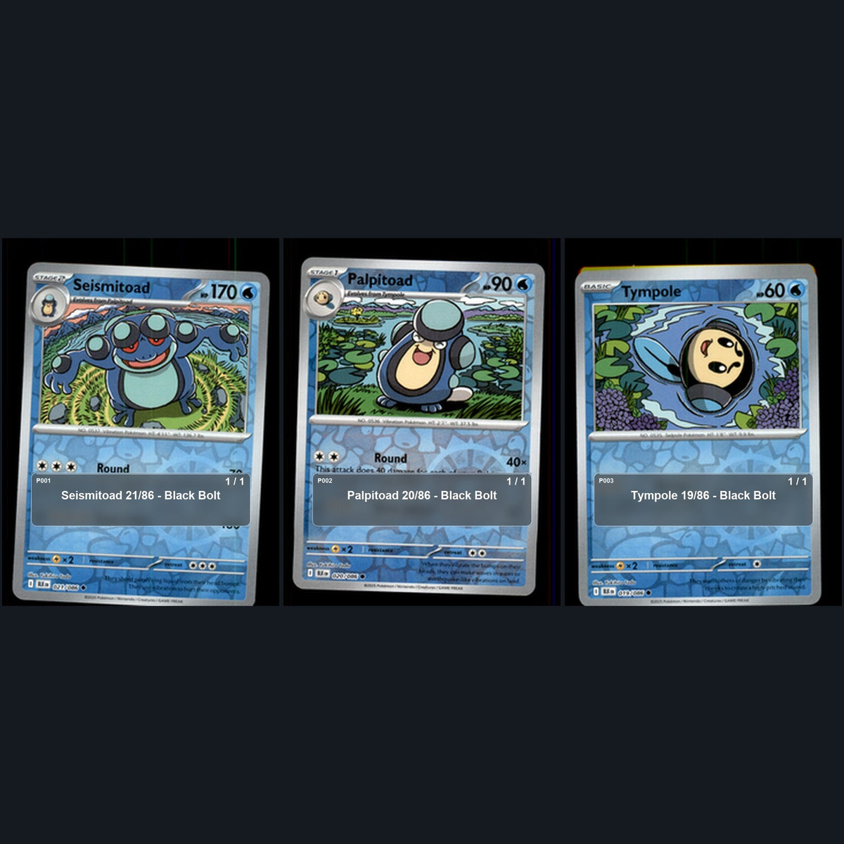 Pokemon TCG Yukihiro Tada Artist Collection 3 Cards Lot