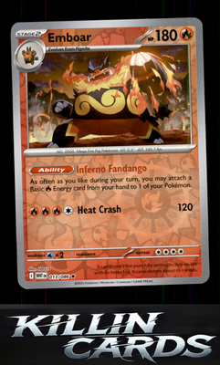 Reverse Holofoil Emboar 013/086 Pokemon Rare SV: White Flare Card NM