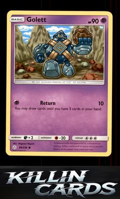 Golett 89/236 Pokemon Common SM - Cosmic Eclipse Card NM