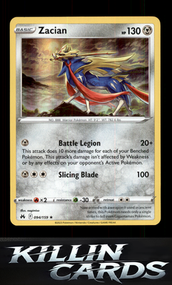 Zacian 094/159 Pokemon Holo Rare SWSH: Crown Zenith Card NM
