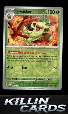 Reverse Holofoil Thwackey 015/167 Pokemon Common SV06: Twilight Masquerade Card