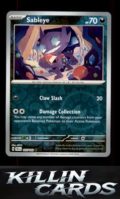 Reverse Holofoil Sableye 107/162 Pokemon Uncommon SV05: Temporal Forces Card NM