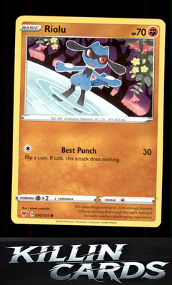 Riolu 090/185 Pokemon Common SWSH04: Vivid Voltage Card NM
