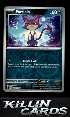 Reverse Holofoil Purrloin 055/086 Pokemon Common SV: White Flare Card NM