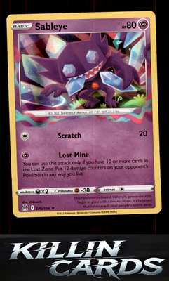 Sableye 070/196 Pokemon Holo Rare SWSH11: Lost Origin Card NM