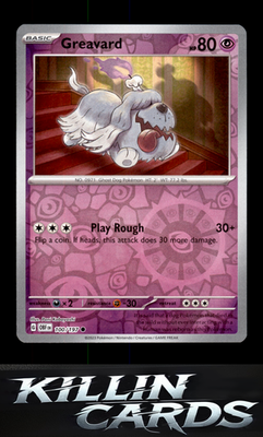 Reverse Holofoil Greavard - 100/197 100/197 Pokemon Common SV03: Obsidian Flames