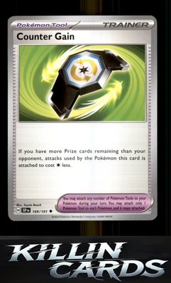 Counter Gain 169/191 Pokemon Uncommon SV08: Surging Sparks Card NM