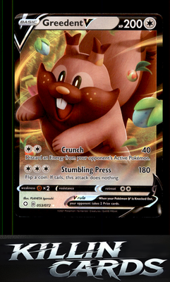 Greedent V 053/072 Pokemon Ultra Rare Shining Fates Card NM