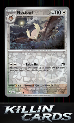 Reverse Holofoil Noctowl 127/162 Pokemon Common SV05: Temporal Forces Card NM