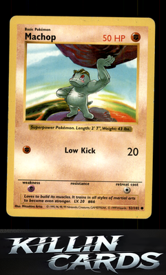 Machop 052/102 Pokemon Common Base Set (Shadowless) Card LP