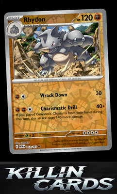 Reverse Holofoil Rhydon 112/165 Pokemon Uncommon SV: Scarlet & Violet 151 Card N