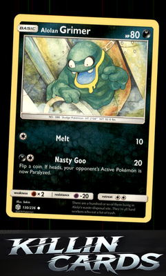 Alolan Grimer 130/236 Pokemon Common SM - Cosmic Eclipse Card NM