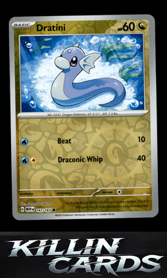 Reverse Holofoil Dratini 147/165 Pokemon Common SV: Scarlet & Violet 151 Card NM