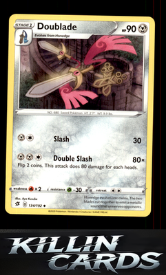Doublade 134/192 Pokemon Uncommon SWSH02: Rebel Clash Card NM