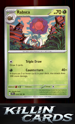 Rabsca 014/191 Pokemon Rare SV08: Surging Sparks Card NM