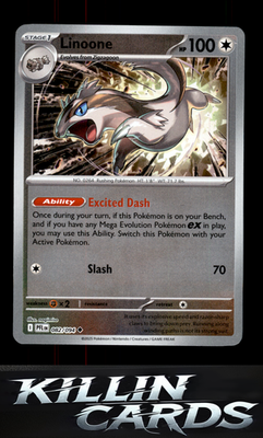Reverse Holofoil Linoone 082/094 Pokemon Uncommon ME02: Phantasmal Flames Card N