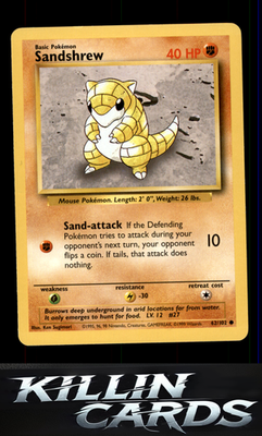 Sandshrew 062/102 Pokemon Common Base Set Card LP