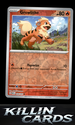 Reverse Holofoil Growlithe 058/165 Pokemon Common SV: Scarlet & Violet 151 Card