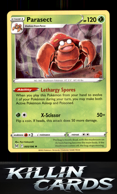 Parasect 005/196 Pokemon Rare SWSH11: Lost Origin Card NM