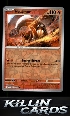 Reverse Holofoil Heatmor 039/197 Pokemon Common SV03: Obsidian Flames Card NM