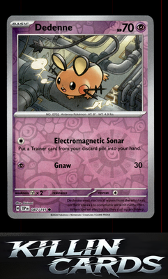 Reverse Holofoil Dedenne 087/191 Pokemon Common SV08: Surging Sparks Card NM