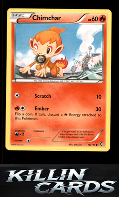 Chimchar 18/114 Pokemon Common XY - Steam Siege Card NM