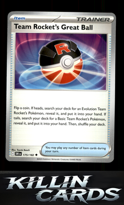 Team Rocket's Great Ball 175/182 Pokemon Uncommon SV10: Destined Rivals Card NM