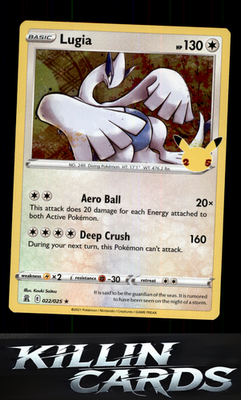 Lugia 022/025 Pokemon Holo Rare Celebrations Card NM