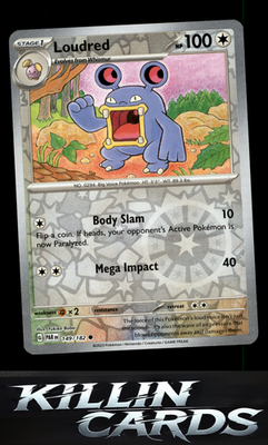 Reverse Holofoil Loudred 149/182 Pokemon Common SV04: Paradox Rift Card NM