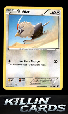 Rufflet 92/114 Pokemon Common XY - Steam Siege Card LP