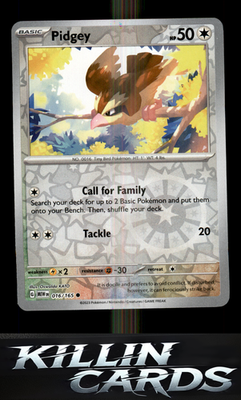 Reverse Holofoil Pidgey 016/165 Pokemon Common SV: Scarlet & Violet 151 Card NM