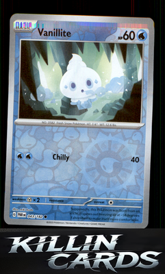Reverse Holofoil Vanillite 043/182 Pokemon Common SV04: Paradox Rift Card NM