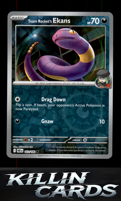 Reverse Holofoil Team Rocket's Ekans 112/182 Pokemon Common SV10: Destined Rival