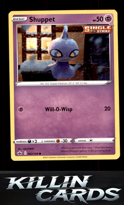 Shuppet 062/198 Pokemon Common SWSH06: Chilling Reign Card NM