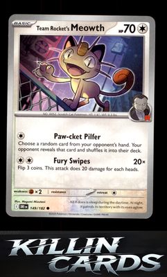Team Rocket's Meowth 149/182 Pokemon Common SV10: Destined Rivals Card NM