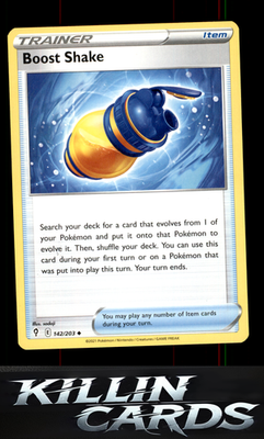 Boost Shake 142/203 Pokemon Uncommon SWSH07: Evolving Skies Card NM