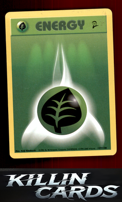 Grass Energy 127/130 Pokemon Common Base Set 2 Card LP