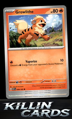 Growlithe 058/165 Pokemon Common SV: Scarlet & Violet 151 Card NM