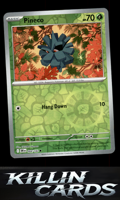 Reverse Holofoil Pineco 004/182 Pokemon Common SV10: Destined Rivals Card NM