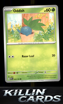 Oddish 043/165 Pokemon Common SV: Scarlet & Violet 151 Card NM
