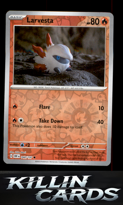 Reverse Holofoil Larvesta 040/197 Pokemon Common SV03: Obsidian Flames Card NM